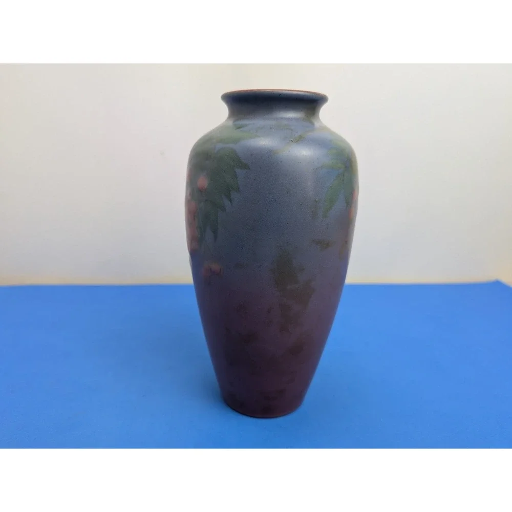 Rookwood Pottery Edward Diers Painted Cherry Branch Vellum Vase 8.75